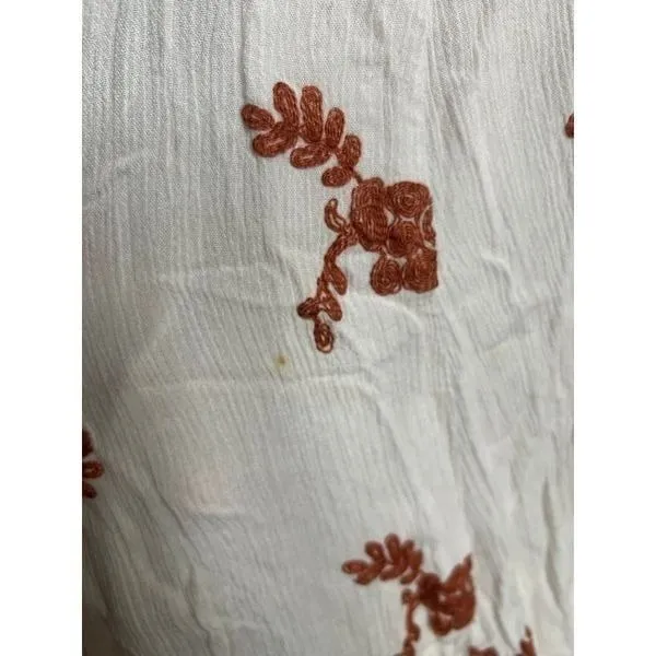 Free People Emma's embroidered dress ivory‎ combo medium - Image 4