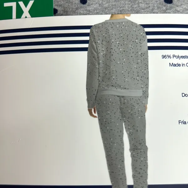 Splendid 2 Piece Pajama Set Loungewear gray pika heart Joggers Crew. SZ XL.NWT - Image 5