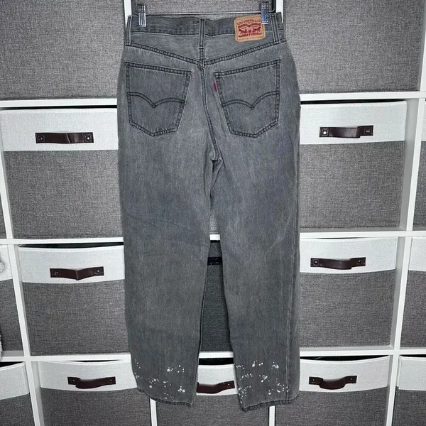 Levi’s Low Pro Straight Jeans Gray Wash Size 27 - Image 5