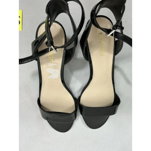 Womans New Nine West Strappy Dress Sandals 8 M Black Open Toe Kitten Heel - Image 5