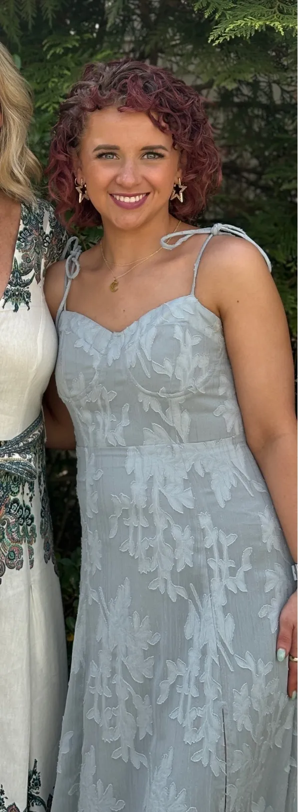 Lulus Loveliest Looks Sage Green Floral Jacquard Tie-Strap Midi Dress - Image 3