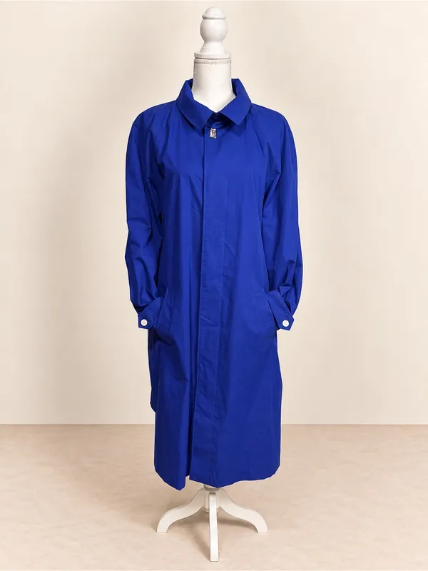 Ralph Lauren Cobalt Blue Belted Long Trench Coat - Image 3