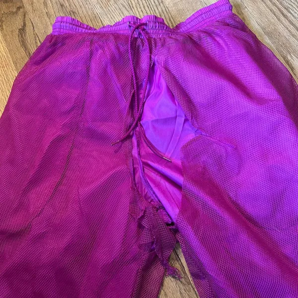 Vintage Nike Purple Nylon Windbreaker Track Pants Mesh‎ Lined Ankle Zip Small - Image 9