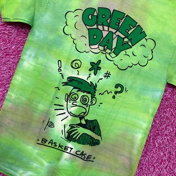 Green Day Basket Case Punk Rock Tie Dye Tshirt size Small - Image 4