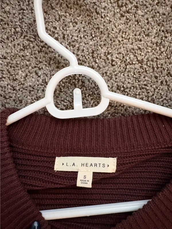 Brown PacSun Sweater Cropped LA Hearts - Image 3
