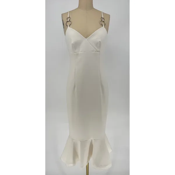 New!‎ Likely Hirsch Midi Flute Dress in White Size 2 $298 - Image 5