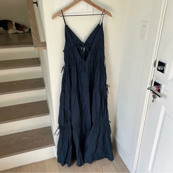 Jonathan Simkhai April Parachute Maxi Dress in Navy Blue - Image 8
