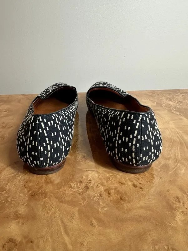 Madewell Black Linebreak Teddy Loafer Fabric Leather Lined Flat Shoes Size 9 - Image 4
