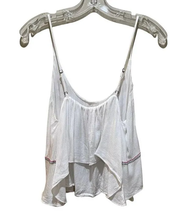 LF Native Rose Boho Tribal Embroidered Layered Blouse Tank Top White Size 10 - Image 8