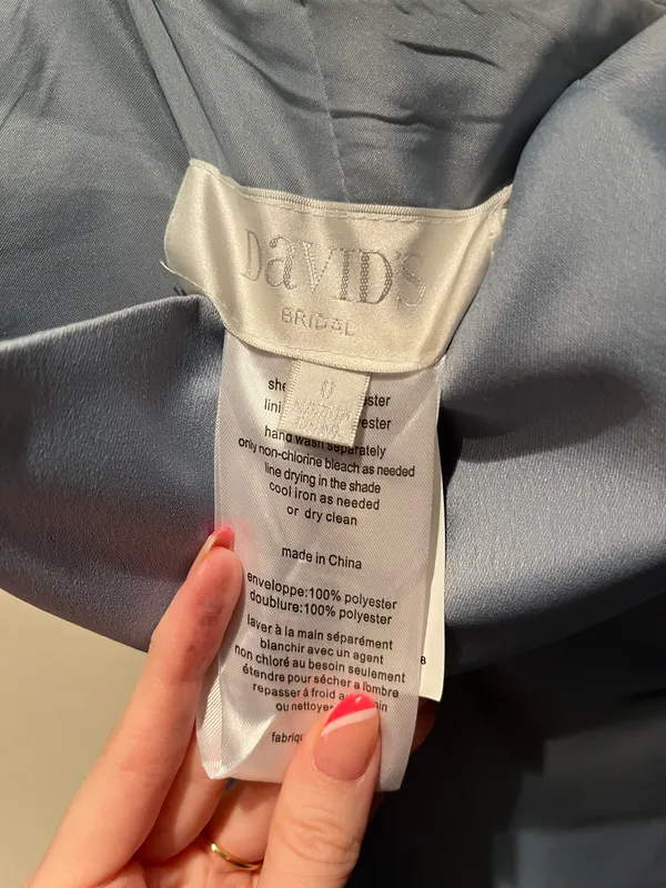 David’s Bridal Dusty Blue Bridesmaids Dress - Image 3