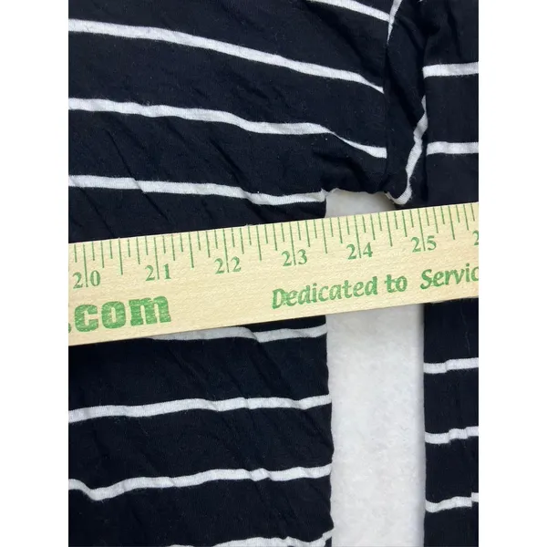 BumpStart Womens Maternity‎ Cardigan Medium Black White Striped Open Front Rayon - Image 4
