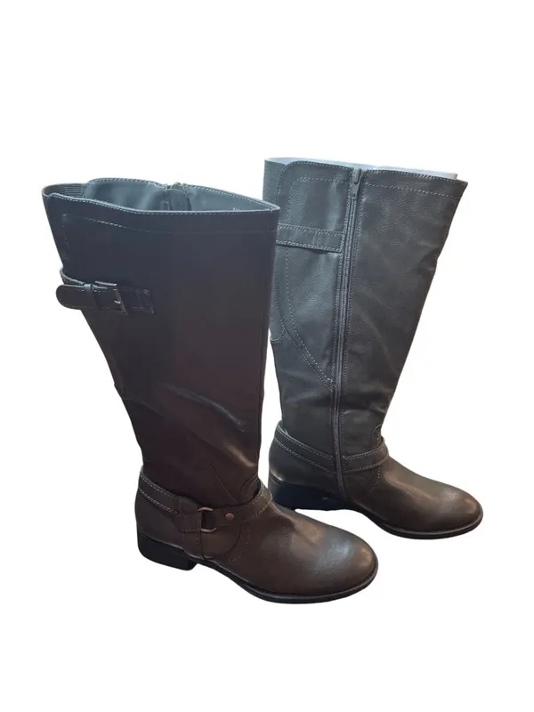 GH Bass Luciana wms brown faux leather below knee equestrian riding boots sz 8M - Image 3