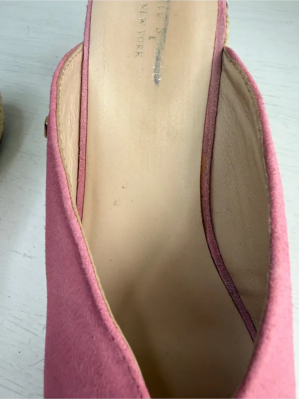 KATE SPADE Thea Wedge in Rococo Pink Sz 8 Suede Espadrille Feminine Girly - Image 14