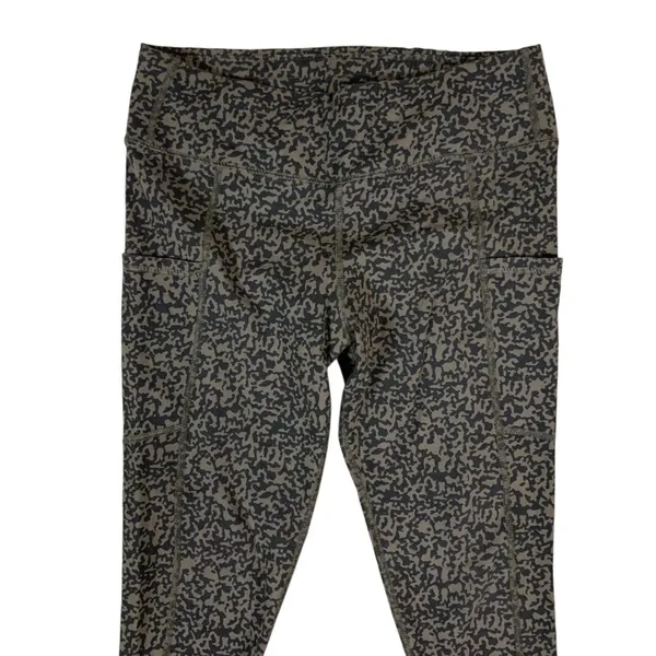 Pact Brown Animal Print Organic Cotton High Waist Leggings S Eco Soft Stretch - Image 2