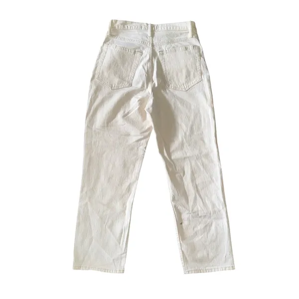 Abercrombie & Fitch Curve‎ Love Ankle Straight Jeans Womens 28 Short Cream NWT - Image 3