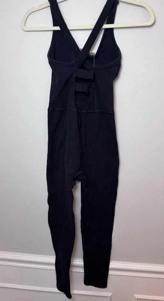 Free People Movement Free Throw One Piece | Size Small Black Ribbed, Logo Nwt - Image 4