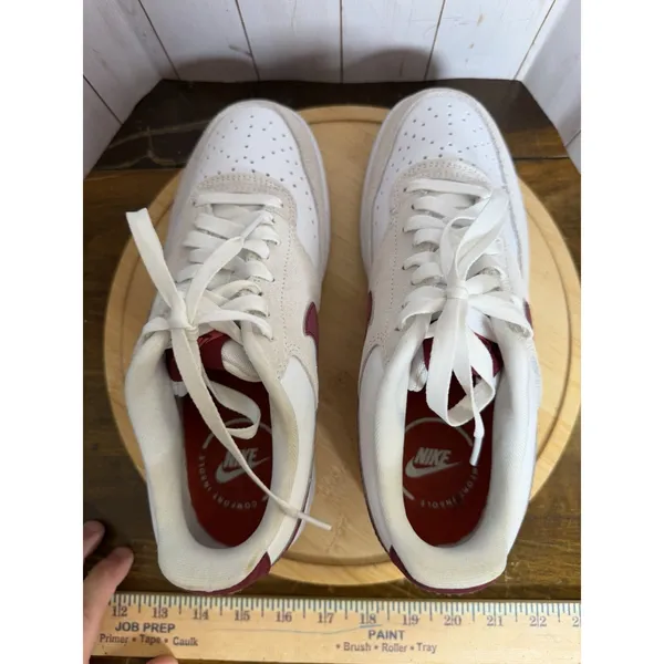 Nike Court Vision‎ Low Shoe, Suede & Leather, Red Cream White, Women's, Size 8.5 - Image 6