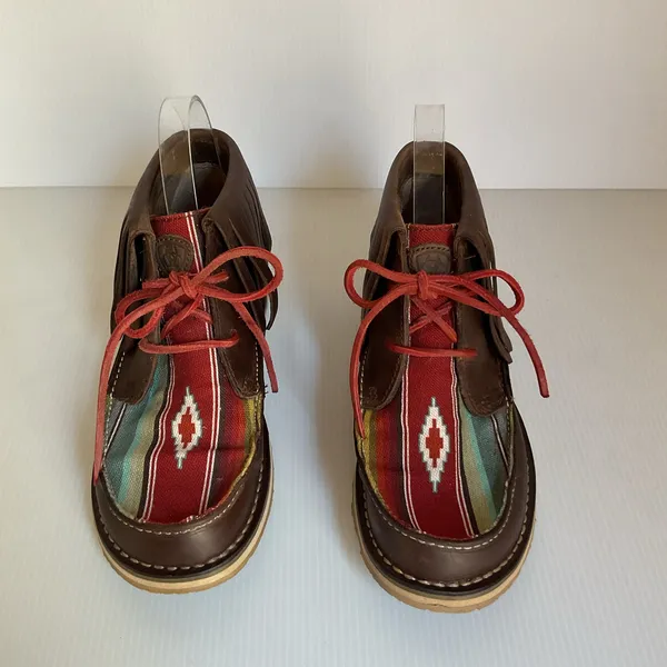 Ariat Fringe Leather Moccasin Boots Women’s 6 Western Boho Multicolor Suede - Image 5