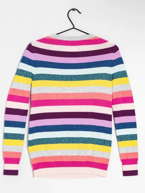 GAP Pink and Gray Striped Knit Sweater - Image 2