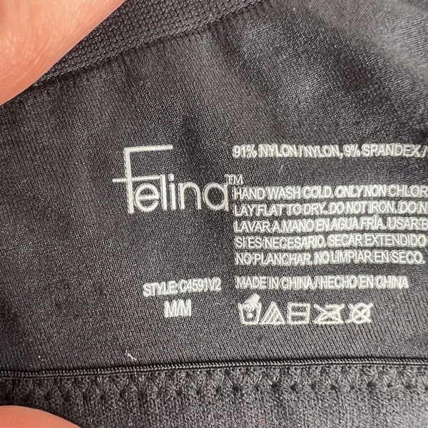 Felina Medium M Bra Seamless Side Smoothing Wireless Removable‎ Padding Black - Image 13