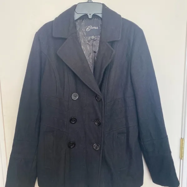 Guess medium black pea coat  with side pockets - Image 9