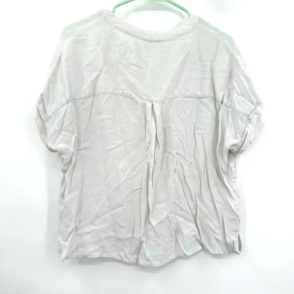Mi Ami size small white‎ off white button up short sleeve blouse shirt top - Image 2