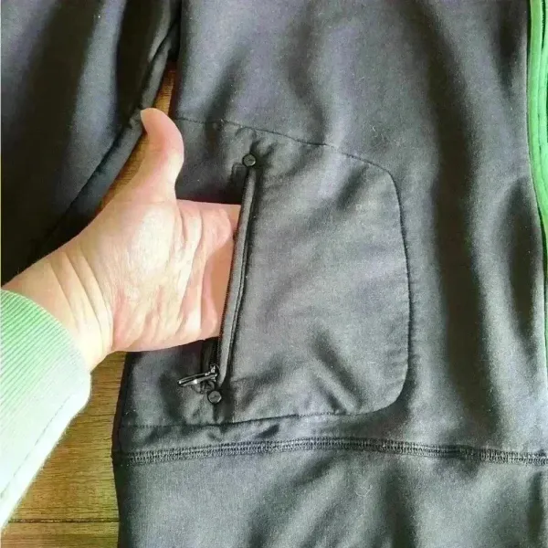 Lauren Ralph Lauren Active Full Zip Jacket Black with Green Trim Size Large - Image 5