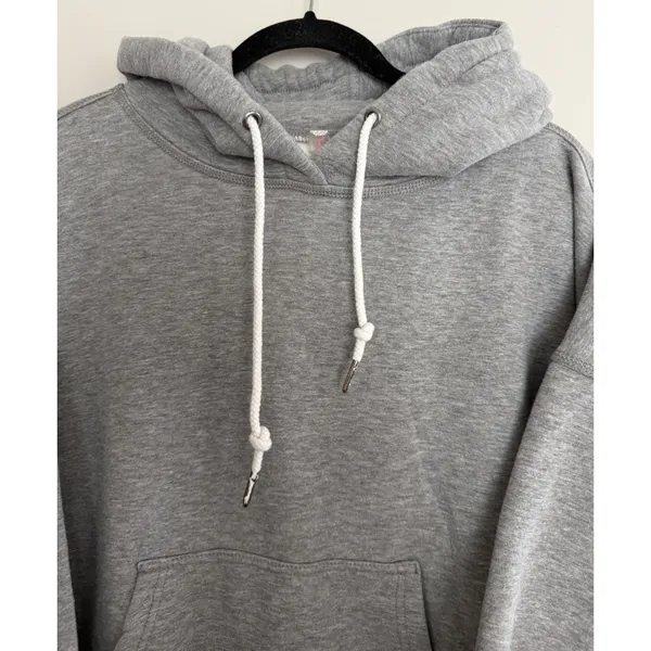 Free People FP Movement Final Call Logo Embroidered Hoodie Heather Grey Small - Image 3