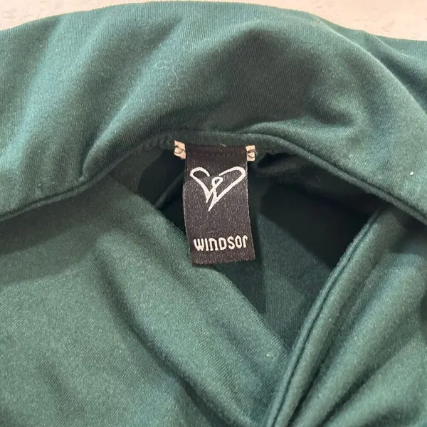 Windsor Dark Green Ruched Bodycon Mini Dress Spaghetti Strap Small - Image 3