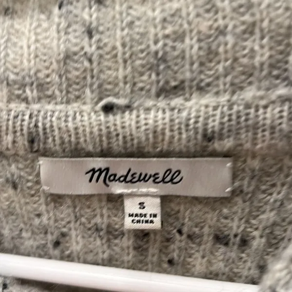 Madewell mockneck size small sweater dress gray ribbed preppy classic comfy cozy - Image 2
