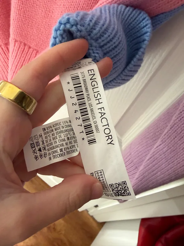 English Factory Colorblock Quarter Zip Knit - Image 4