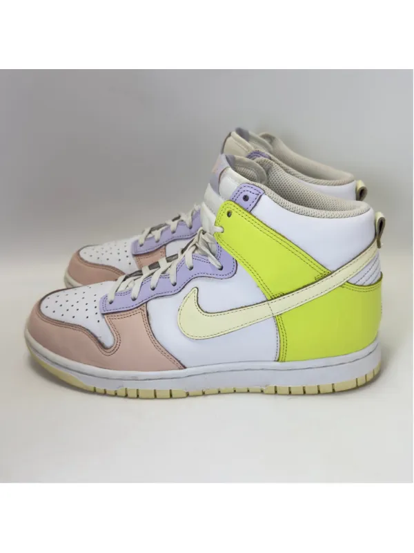 Women's Nike Dunk High Sneakers Size 9.5 White Yellow Pink Purple DD1869-108 - Image 2