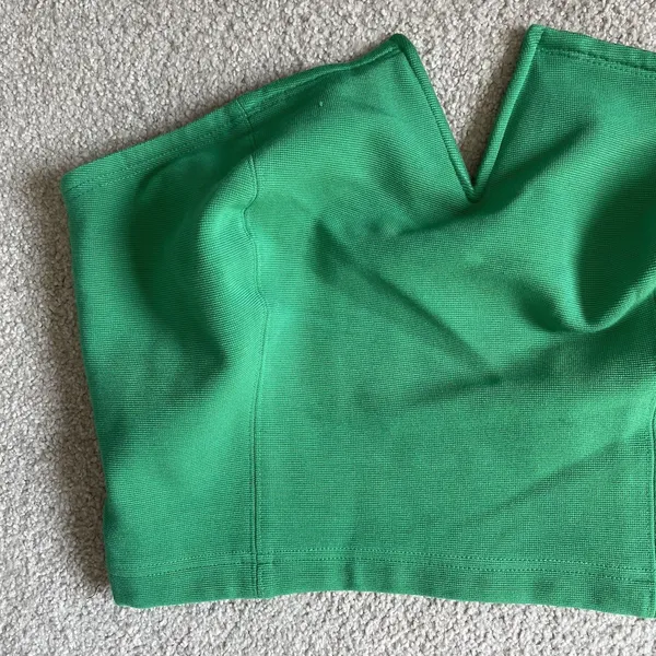 Maeve by Anthropologie Corset Style Crop Top Strapless Green Women's Size Large - Image 5