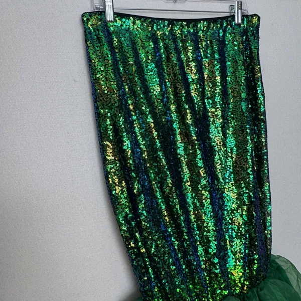 FUNNA Green Sequin Mermaid Tail Costume Maxi Skirt NWT XL - Image 11