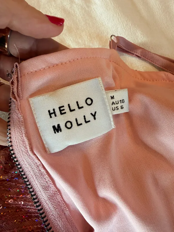 Hello Molly Pink Sequin Ruched Bodycon Mini Dress Party Cocktail - Image 4