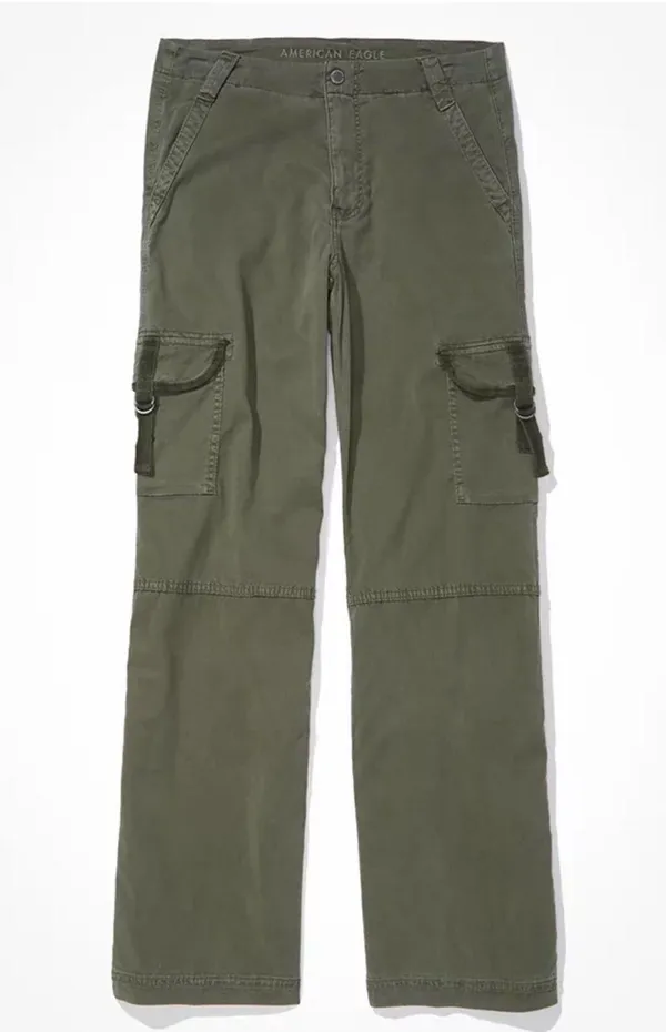 American Eagle Dreamy Drape Stretch Super High-Waisted Cargo Baggy Wide-Leg Pant - Image 2
