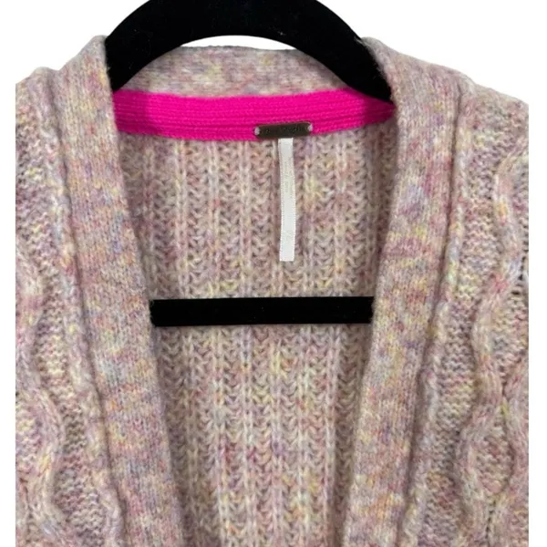 Free People Molly Cable Cardi Oversized‎ Knit Cardigan XS - Image 7