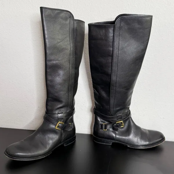 Vintage COACH Monique Equestrian Riding Boots Black Leather Calf Length Size 7 B - Image 10