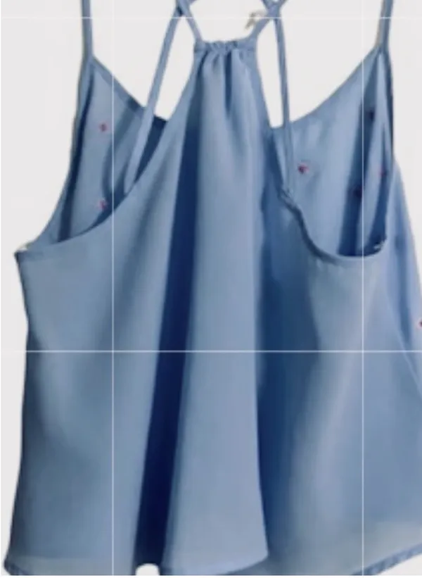 Mine Blue Daisy Flowy Crop Top Size M - Image 4