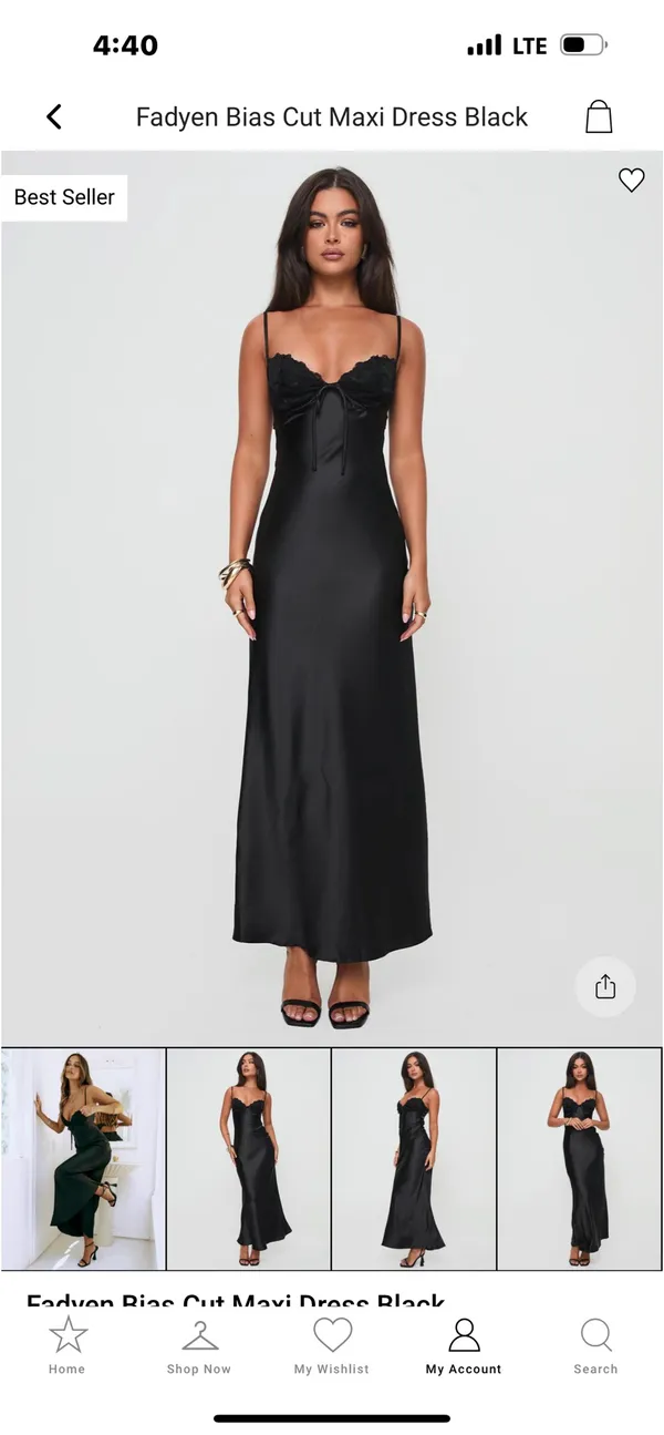 Princess Polly Black Maci Dress with Lace Detail - Image 2