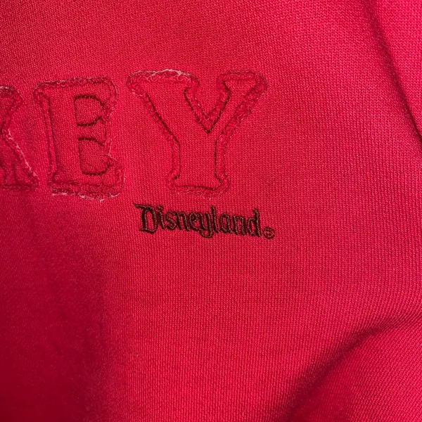 Disney Disneyland Resort Vintage Red Embroidered Sweatshirt Adult Size XL - Image 3