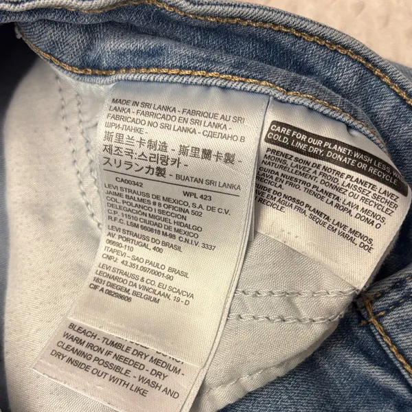 Levi's 711 Skinny Distressed Ankle Jeans Size 28 Light Blue Holes Frayed - Image 15