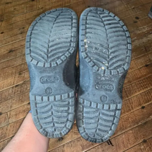 Crocs black rubber arch support ortho washable nursing clogs - Image 2