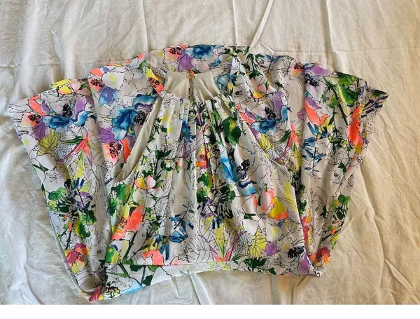 Express Floral High Neck Dress – Watercolor Print, A-Line Fit & Flare, Size 8 - Image 8