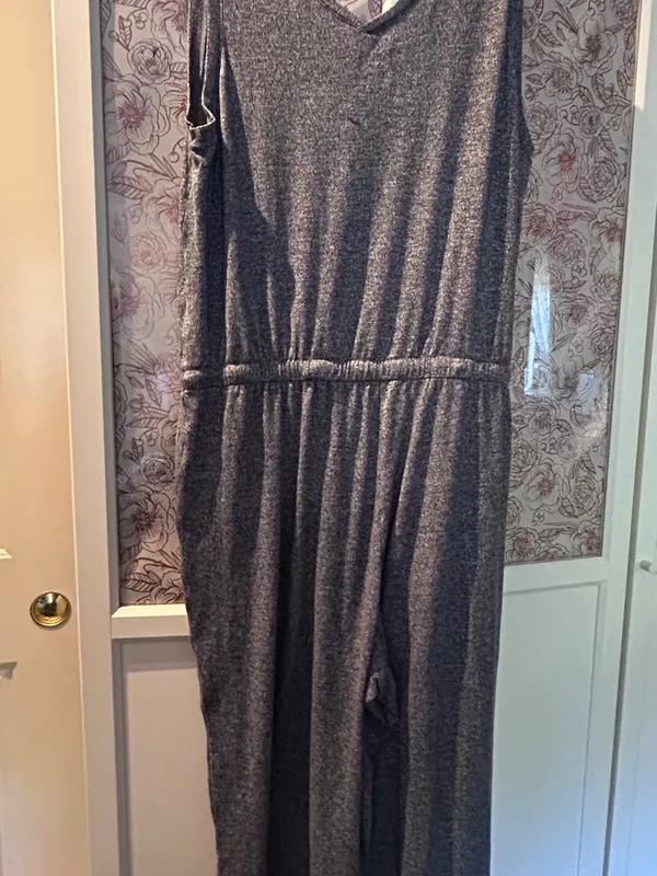 32 Degrees Navy Heather Sleeveless Drawstring Jumpsuit - Image 2