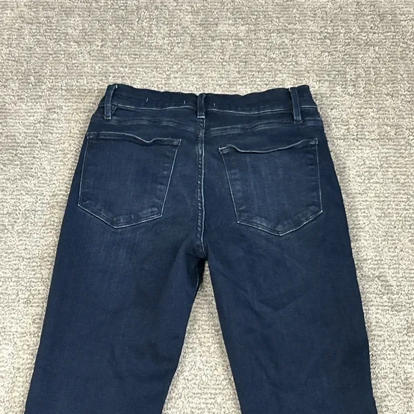 Frame Le Pixie High Rise Flare Jeans Womens 27 Dark Wash Blue Denim Stretch - Image 7