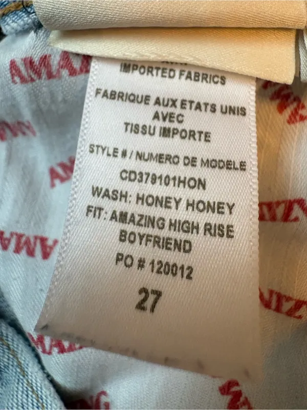 Alice + Olivia Amazing High Rise Boyfriend Jeans 27 Distressed Light Wash - Image 5