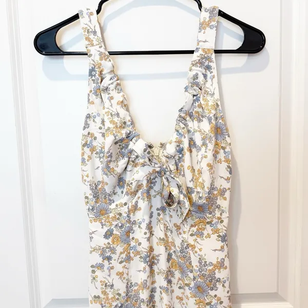 Abercrombie & Fitch Floral Midi Slip Dress XS Cottagecore Boho Rustic Ruffles - Image 2