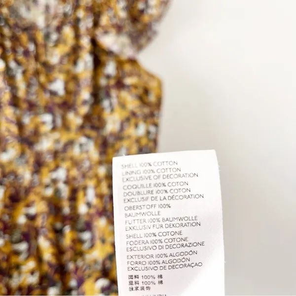 Anthropologie Othilia Aleksia Floral Boho Mustard Purple Ruffle Cottagecore Maxi Dress - Image 8