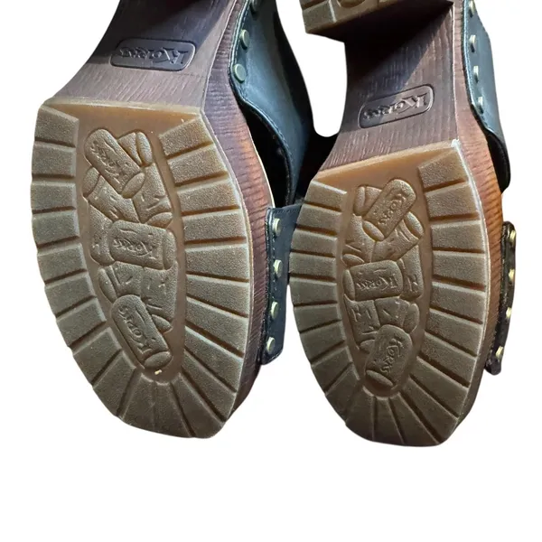 Korks Shoes Womens Size 9 Black Wedge Sandals Platform Mules‎ Studded KR0010809 - Image 10